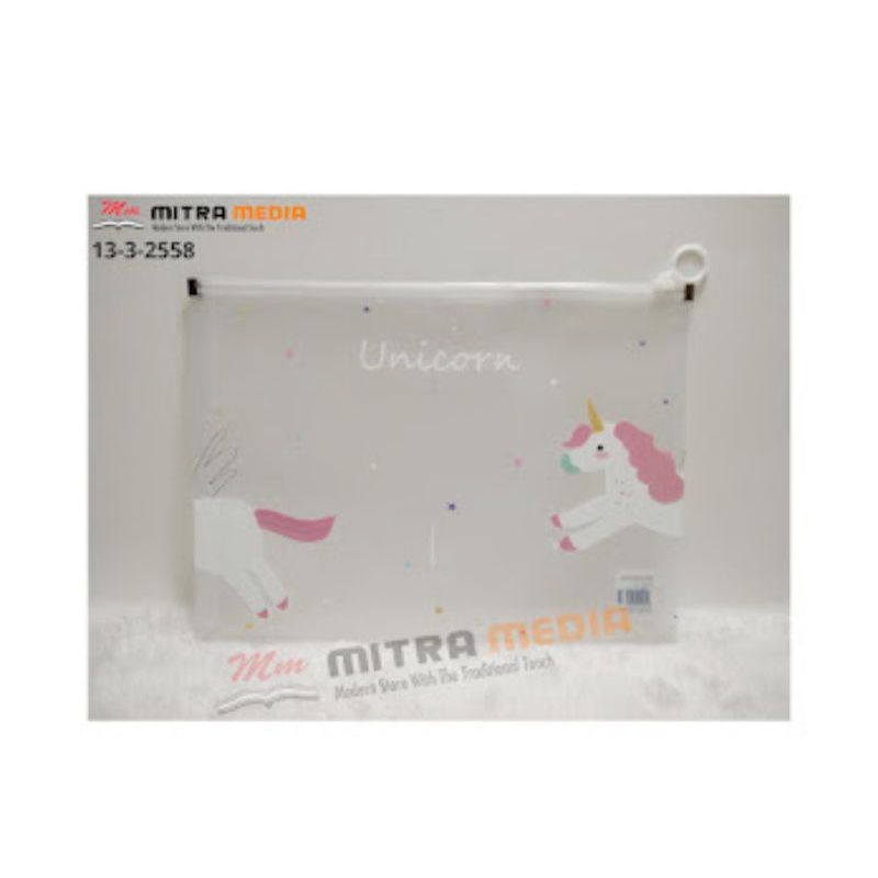 

MAP ZIPPER A4 PLASTIK TRANSFARAN UNICORN