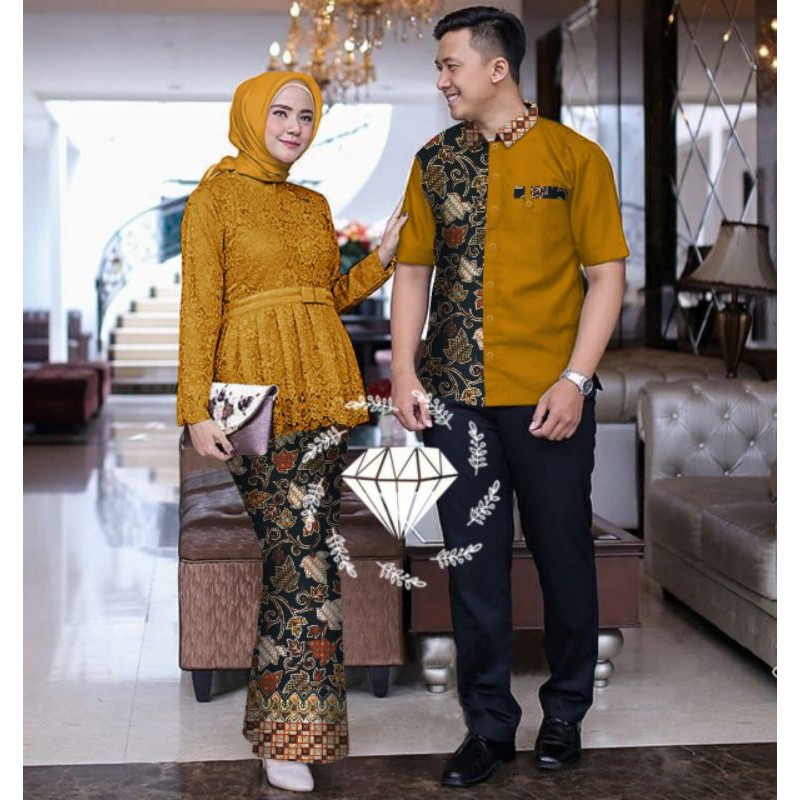 PCS CP SHERINA BATIK MR FASHION PAKAIAN COUPLE PASANGAN KEMEJA DAN SET KEBAYA ADA VIDEO PRODUK ASLI