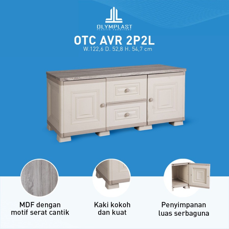 Rak TV|Bufet Tv|Drawer Tv Plastik Olimplast OTC AVR 2P2L