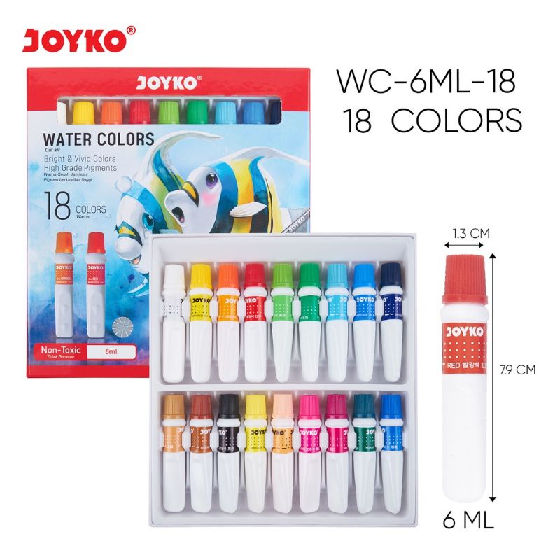 

WATER COLORS JOYKO 18 COLORS 6ML