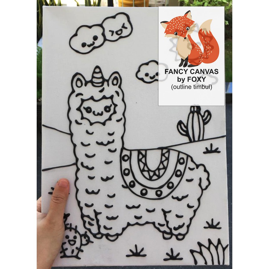 

TERMURAH KANVAS LUKIS ANAK OUTLINE TIMBUL GAMBAR - LLAMA PERALATAN MELUKIS CANVAS ANAK