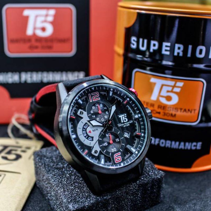 T5 H3630G original chronograph bergaransi free tin box dan tas