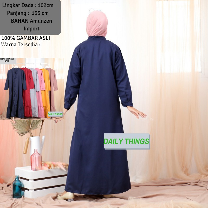 Daily Things Gamis Lebaran Rumbai Kancing Lika Fit XL LD 104cm