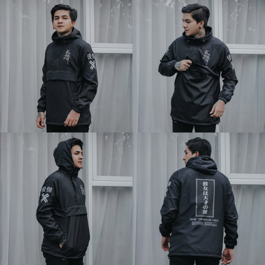 JAKET PRIA - JAKET PARASUT - JAKET CAGOULE HEDON COMPANY - JAKET CAGOULE SALVIO HEXIA - JAKET KANTONG - JAKET CAGOULE PRIA - JAKET PARASUT PRIA - JAKET MOTOR - JAKET GUNUNG - JAKET OUTDOOR - JACKET PRIA - JAKET COWOK - JAKET KEKINIAN - JAKET LAKI-LAKI-Hitam Zade