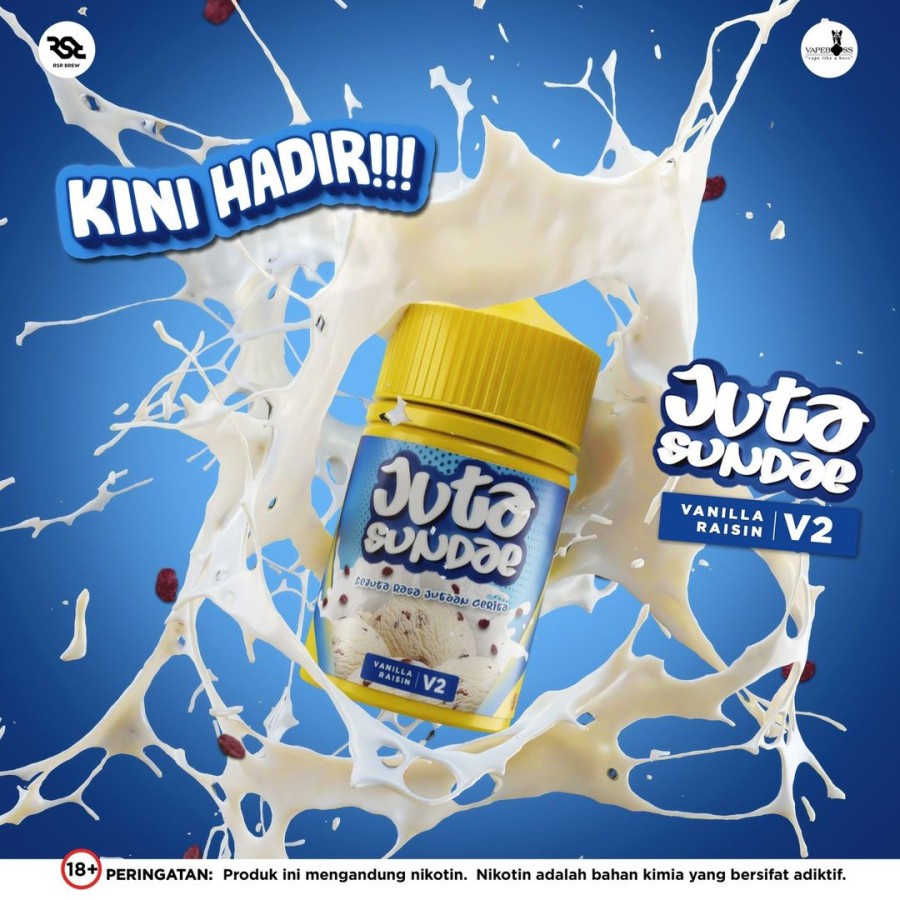 JUTA SUNDAE V2 JUTA SUNDAE VANILLA RAISIN 60ML AUTHENTIC by RSR BREW X VAPEBOSS