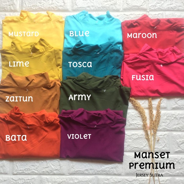 MANSET PREMIUM JERSEY SUTRA / HIJAB BAJU POLOS DALEMAN KEBAYA MURAH