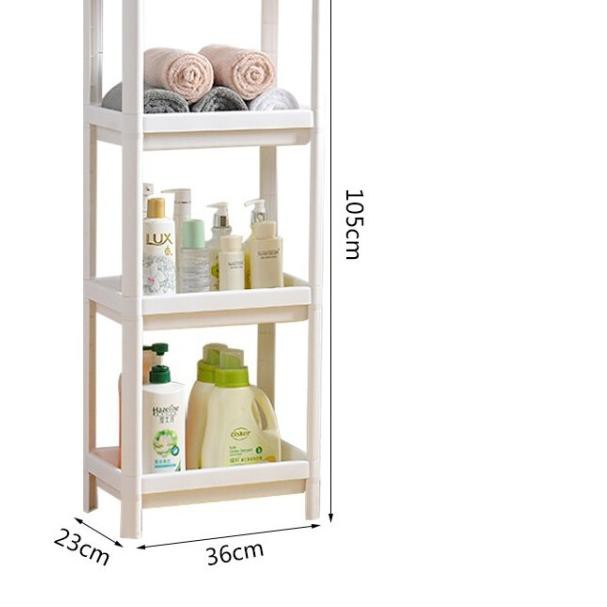 Rak Warna Serbaguna 4 Tingkat Plastik Bahan Premium / Lemari Penyimpanan Kamar Mandi Toilet / Rak Kombinasi Multifungsi Tempat Sabun Tempat Bumbu 4 Susun Dapat Dilepas Pasang Rak Kamar Mandi, Ruang Tamu, Kamar Tidur, Dapur