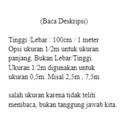 Fiber Plastik Penutup Pagar GARIS Biru Putih hijau Hitam per meter tebal 0.8mm Tinggi 1m