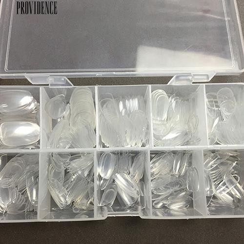 500 Pcs Batal Oval Penutup Penuh Kuku Palsu DIY Nail Art Transparan Tips Palsu Kuku