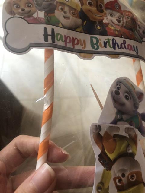 Hiasan Kue Cake Topper Birthday C1 Paw Patrol Isi 7