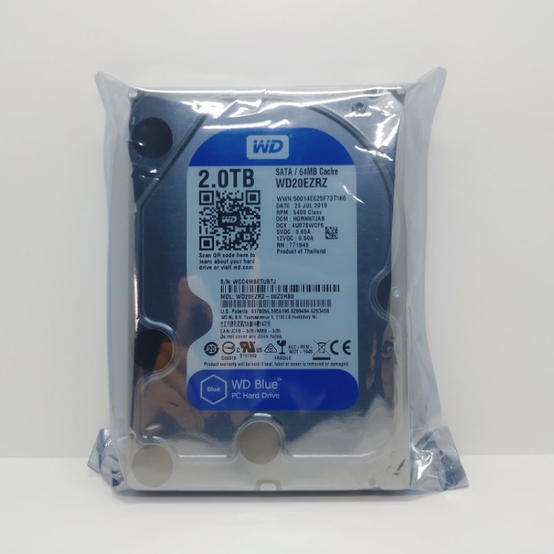 HARDISK 2TB WD BLUE SATA 3,5&quot; BARU 0 DAYS -HDD 2TB FOR PC CPU COMPUTER