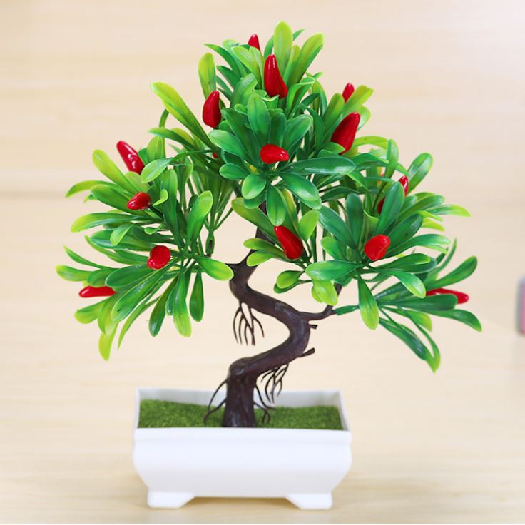 RSB COD CLEAR STOCK Ornamen Bunga plastik Buatan Dekorasi Rumah/ Flower Artifisial Vas Pot Bunga Buah BUNGA KODE 14-BUNGA 14 CABE