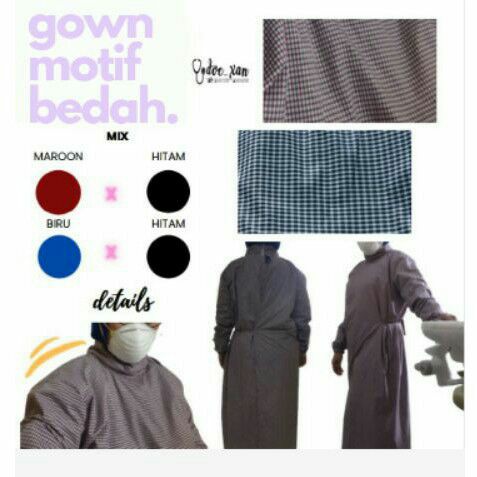 GOWN BEDAH MOTIF KOTAK