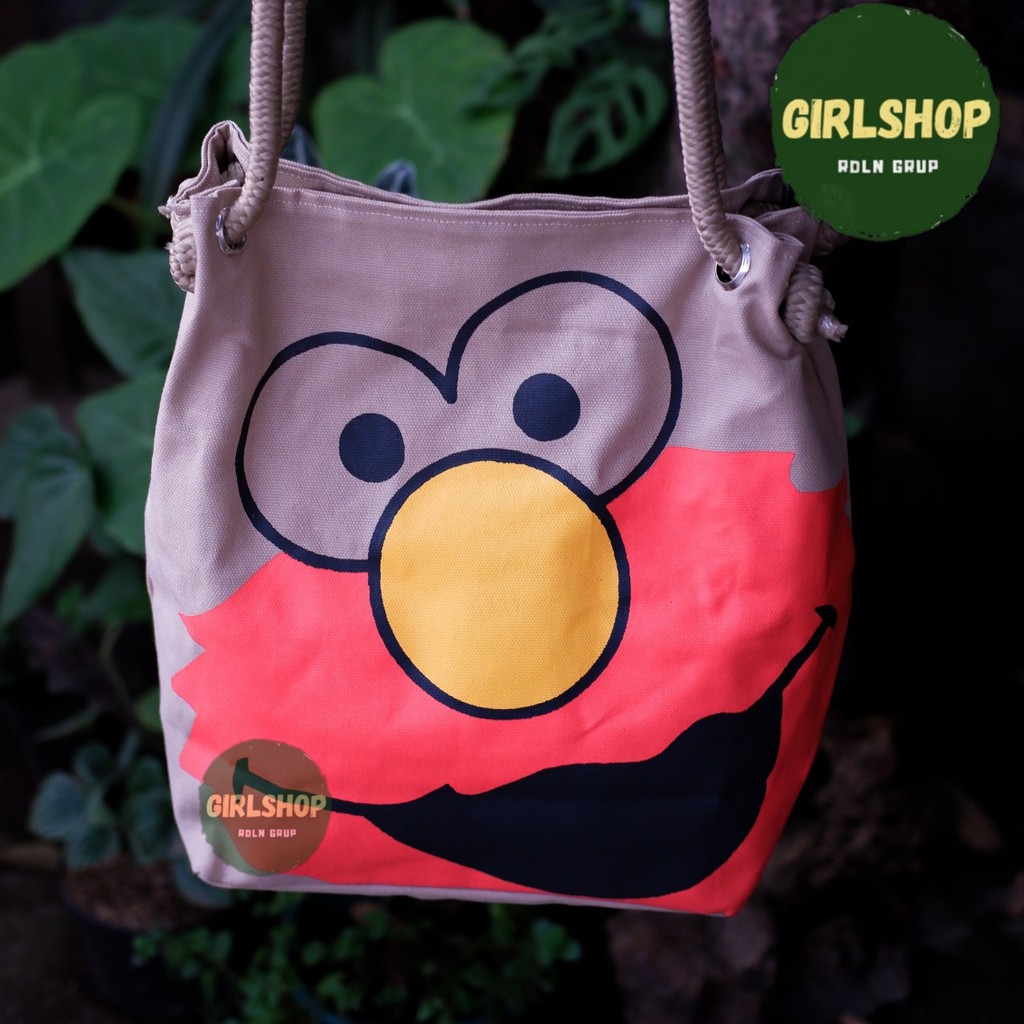 TAS Tote Bag Kanvas Tali Sumbu Motif Tropical Motif Bunga Musim Semi TAS MURAH BANDUNG