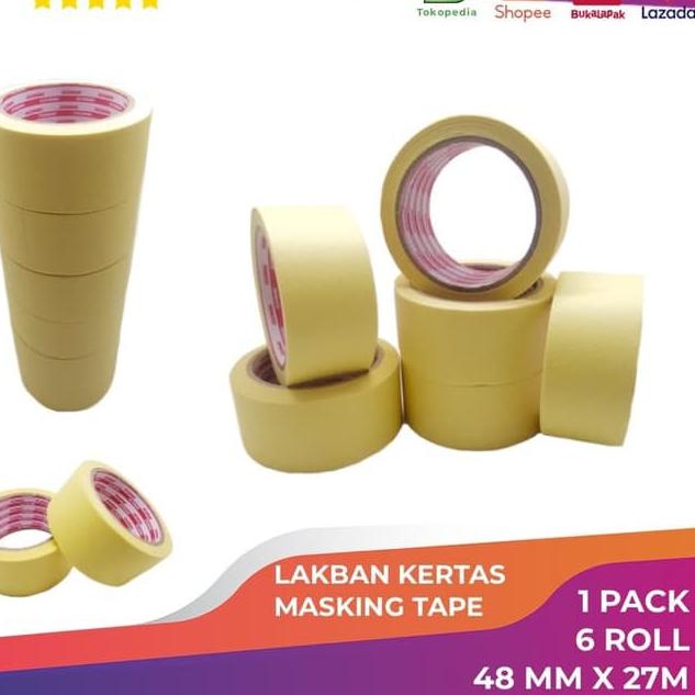 

Kekinian - Lakban Kertas Masking Tape 2 48mm x 27m Sazanami Tape isolasi kertas !