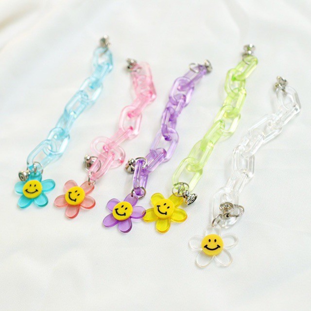 Korean Chain Grip Hp / Chain Akrilik For Phone Case / Manik Manik DIY / Tali Rantai Casing Sling