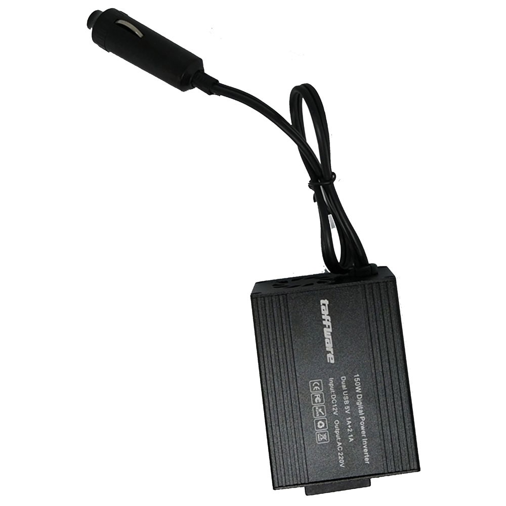 Taffware Power Inverter Mobil dengan 2 USB Port 150W 220V - PI-150W - Black