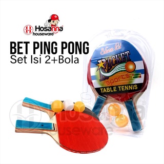 Bet Ping Pong Tenis meja Set isi 2 + 3 Bola  / Raket Ping Pong