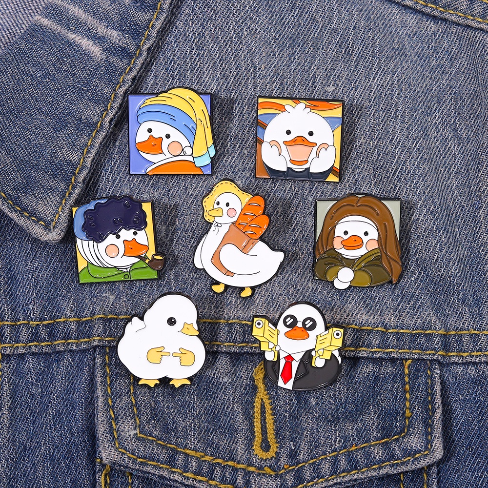 Bros Pin Bentuk Kartun Hewan Bebek Untuk Aksesoris Pakaian