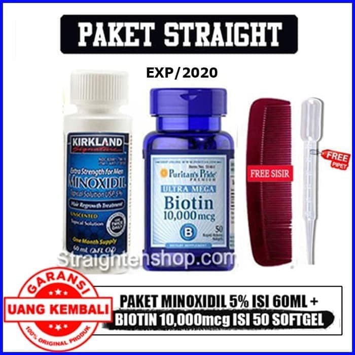 Original Beauty Biotin 10.000Mcg + Minoxidil 5% (Paket Brewoks) Promo 