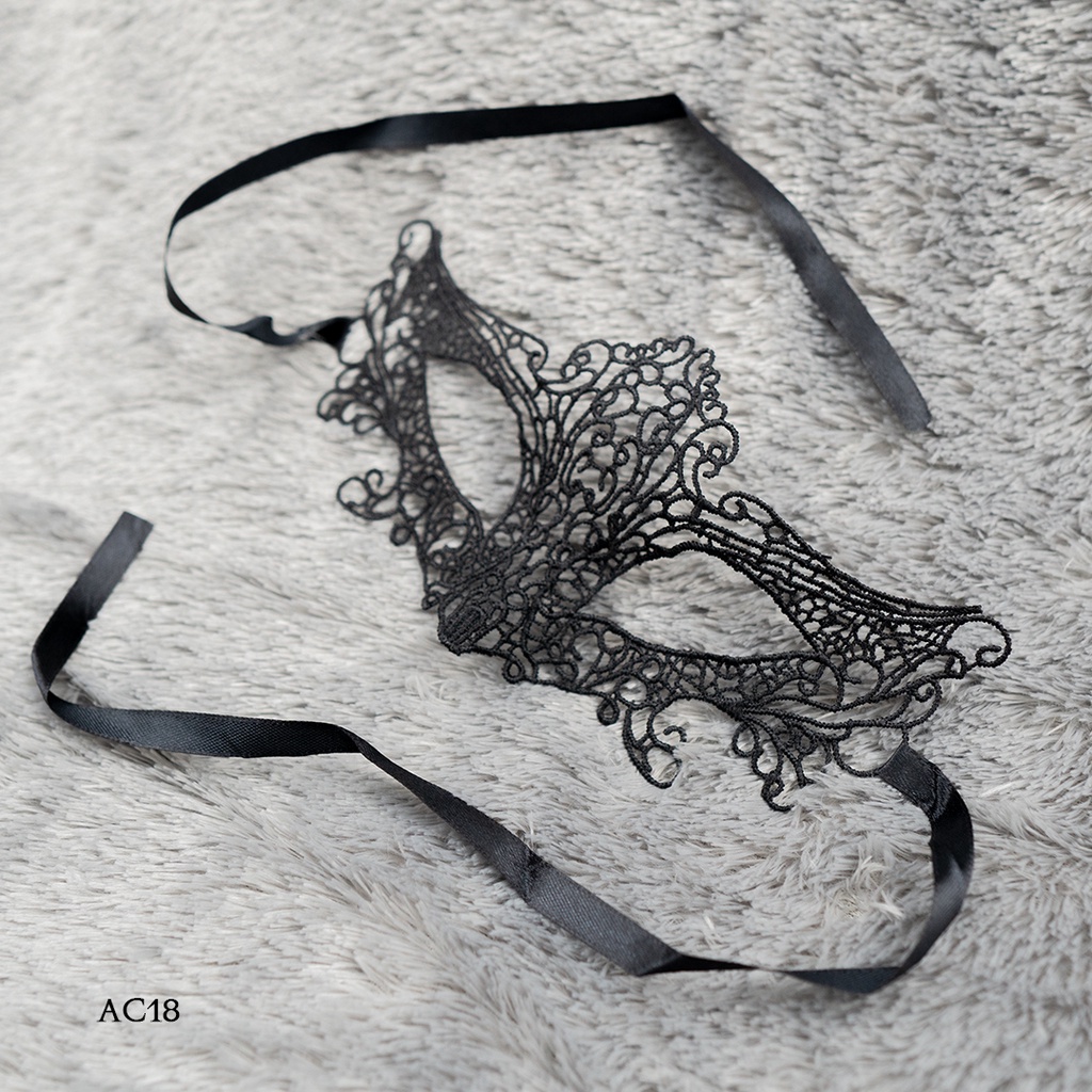 [BISA COD] LACE MASK TOPENG PESTA AKSESORIS PESTA TOPENG BROKAT HITAM AC18