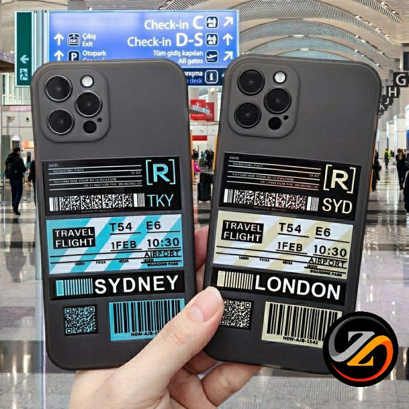 SoftCase Boarding Pass OPPO A15 A15s A54 (4G) Square Edge Motif Tiket Pesawat