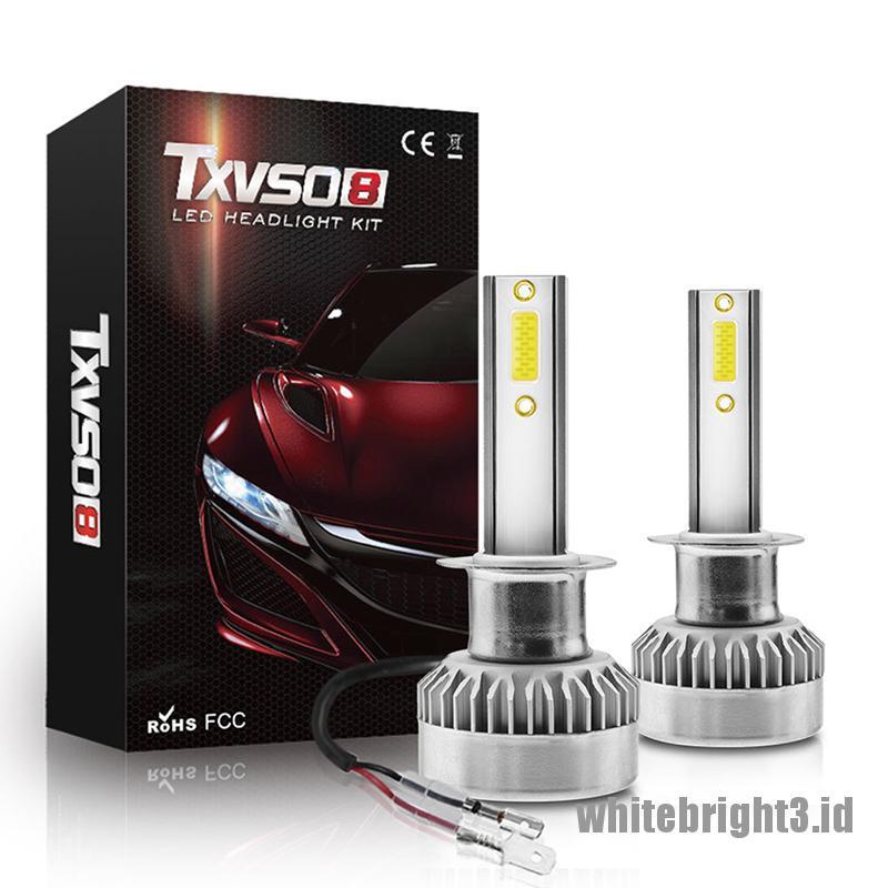 1 Pasang Lampu Utama Kendaraan Tipe LED COB TXVSO8 H7 110W 20000LM Warna Putih