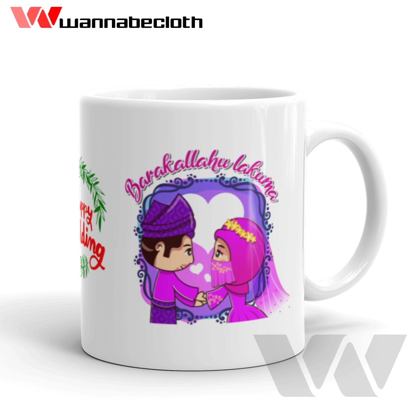 Mug Wedding Gelas Mug Kado Souvenir Pernikahan Souvenir Mug Custom Mug Wedding Muslim C