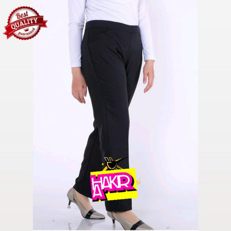 Celana office/celana kerja wanita/celana kerja perempuan full karet.(M,L,XL,XXL,L3,L4,L5).