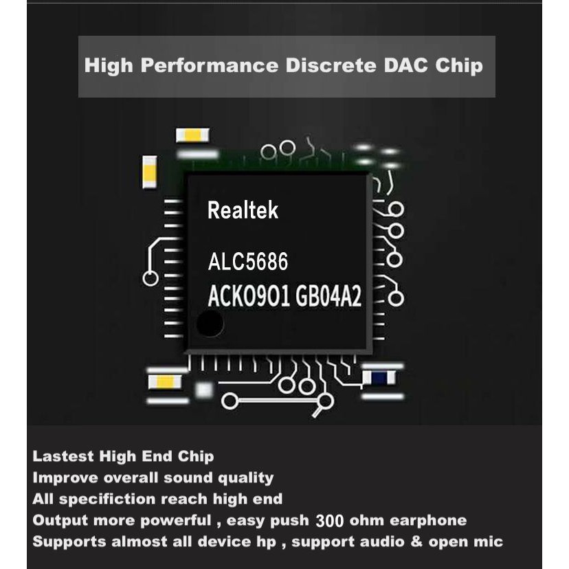 Premium Enhanced Pro HiFi DAC Type C to Jack 3.5mm AUX Audio Adaptor ALC5686 Chip