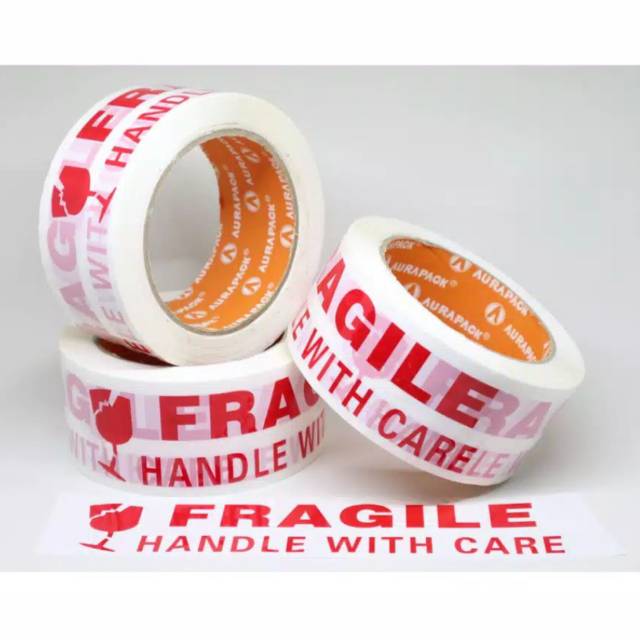 LAKBAN FRAGILE MERAH JANGAN DI BANTING 48MM X 100 YARD