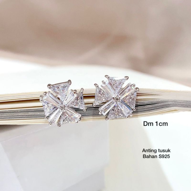 Anting Silver925 perak mata kilau anting silver Anti Karat anti alergi anting premium berlian kilap N-20