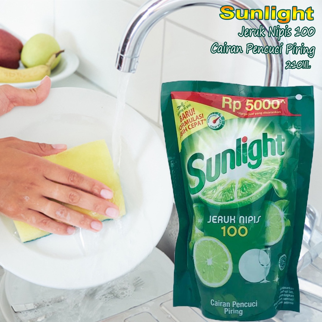 Cairan Pencuci Piring 100 * Sunlight  * Jeruk Nipis * 210ml