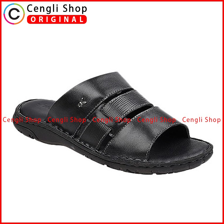 PLAYBOY SANDAL KULIT CASUAL PRIA ORIGINAL TERBARU BRANDED HITAM PLD0