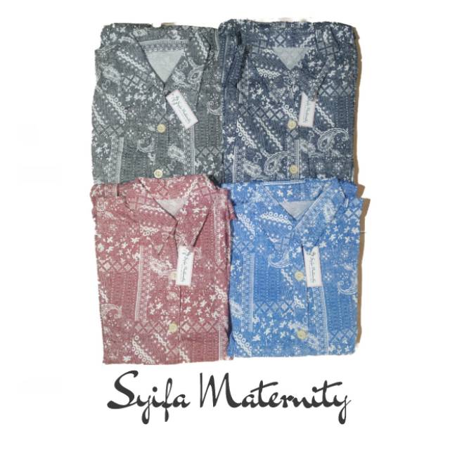 DYA369 AT129 Dress Hamil Kerja Batik - Baju Bumil Busui - Syifa Maternity