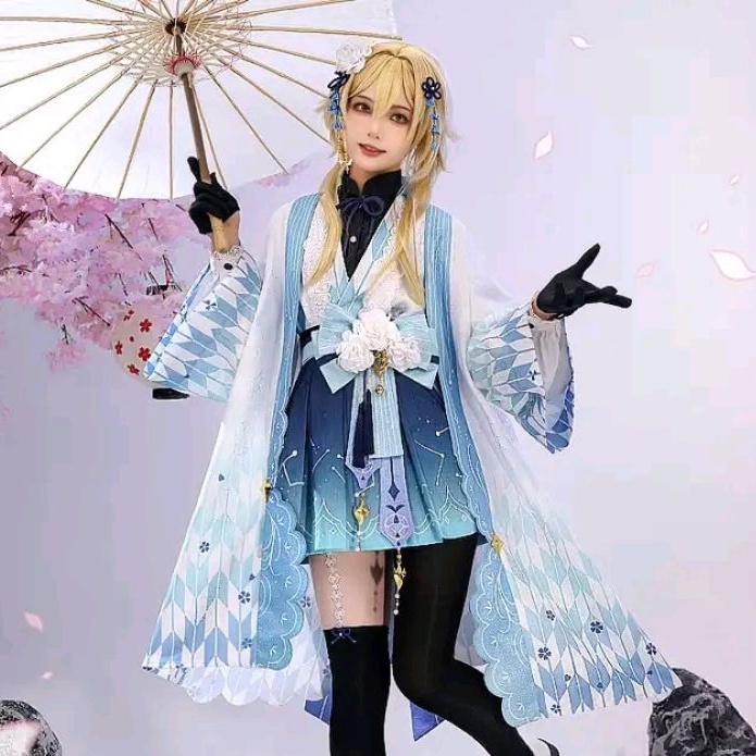 lumine shoes taisho roman genshin impact cosplay fan art