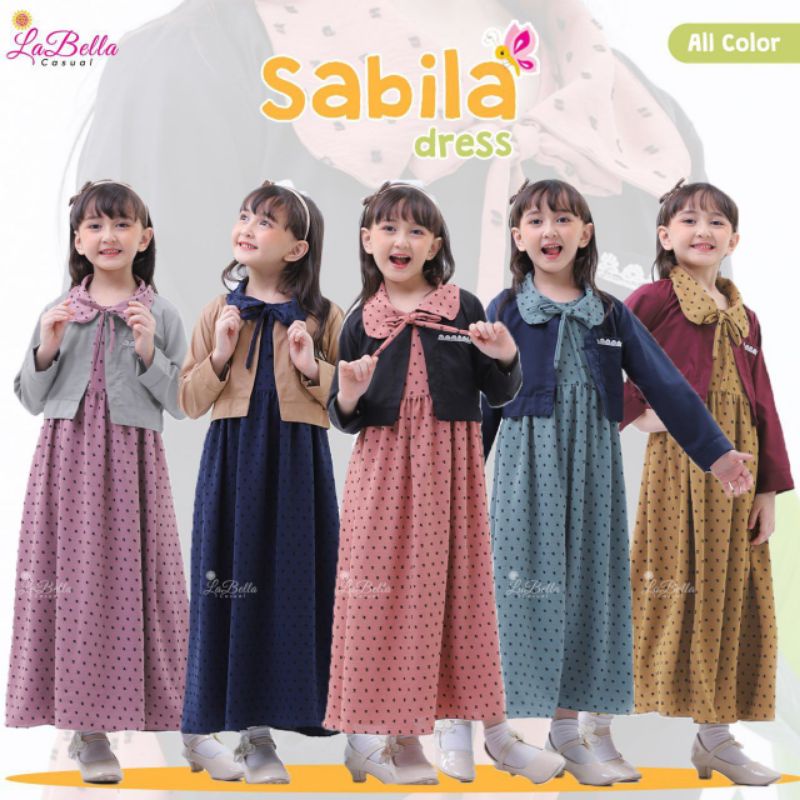 Baju Anak Perempuan Sabila by Labella Usia 3-12 Tahun Kain Michiko Bolero Kain Elisa Fudo