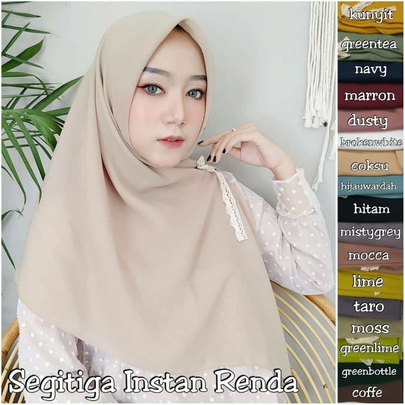 (PROMO) Hijab Instan Segitiga Renda / Jilbab Hijab Vionna instan polycotton Terlaris