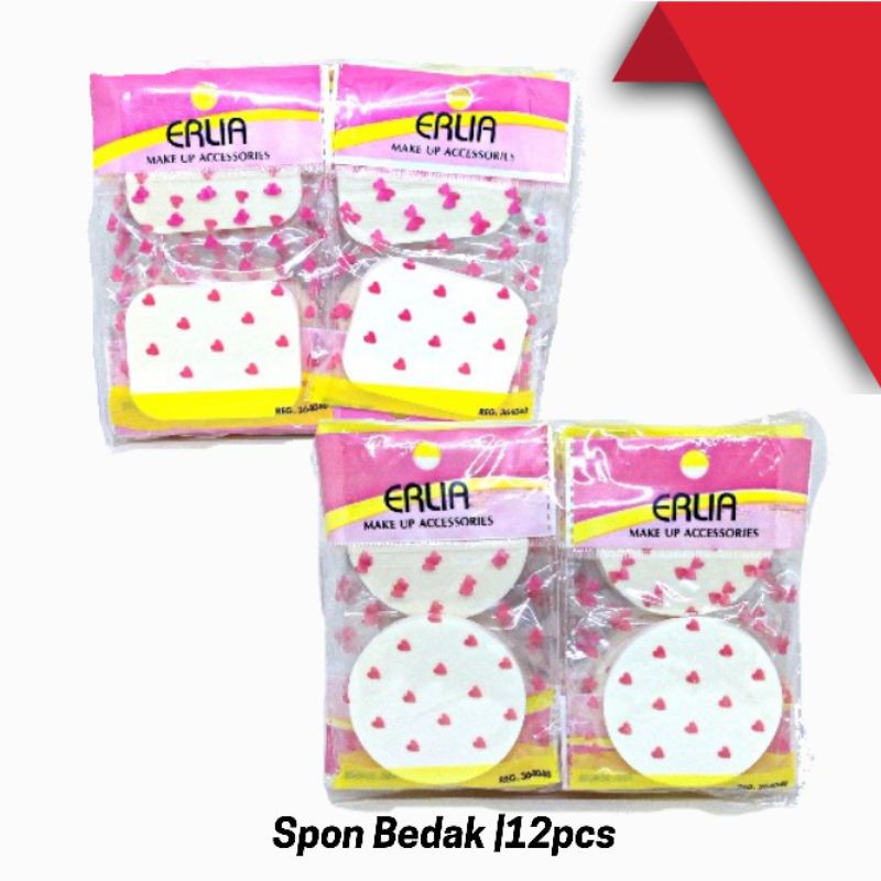 Spons Bedak 12pcs | Alat Kecantikan Spon Erlia grosir