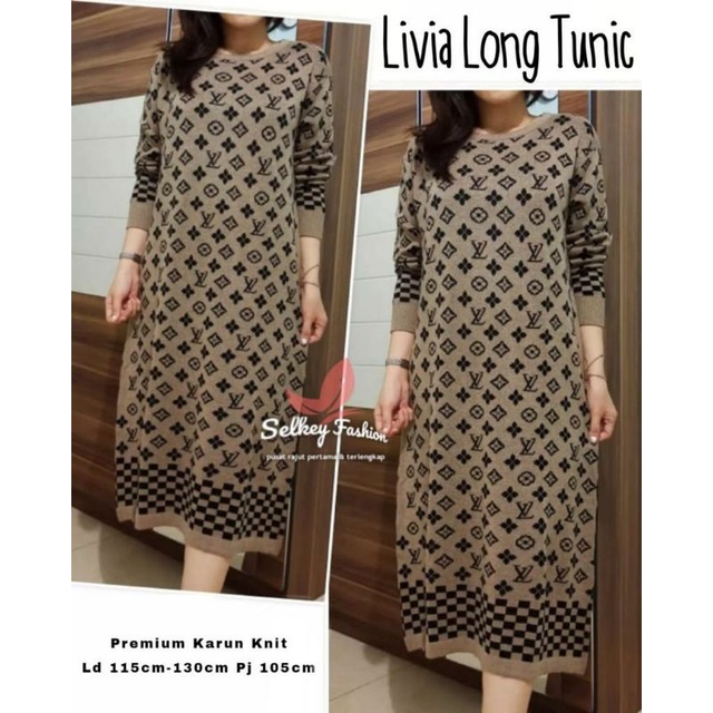 LIVINA LONG TUNIK RAJUT//TUNIK RAJUT IMPORT PREMIUM TEBAL//RAJUT IMPORT BY SELKEY