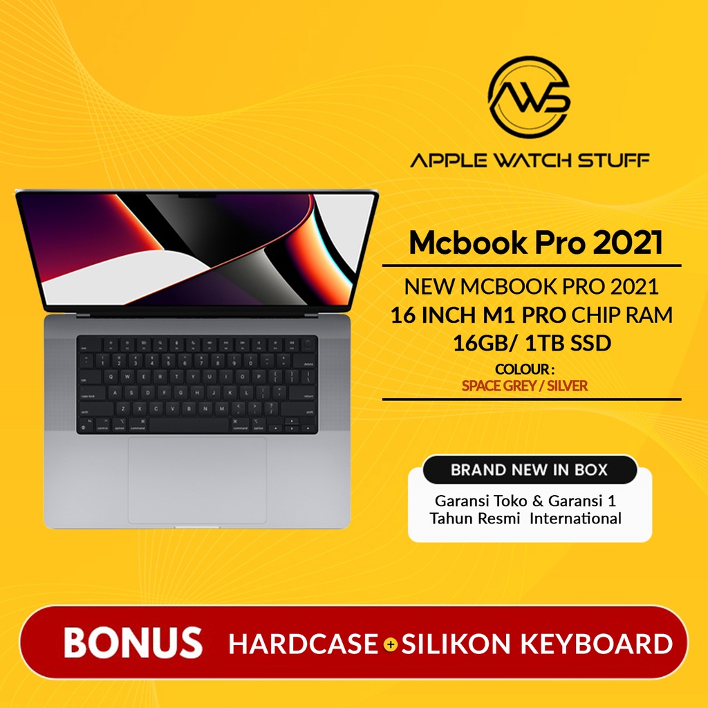 New Macbkkk Pro 2021 16 inch M1 Pro Chip RAM 16GB/ 1TB SSD