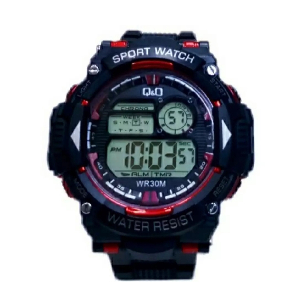 Jam Tangan Pria Kasual Sport Digital Rubber Q-17