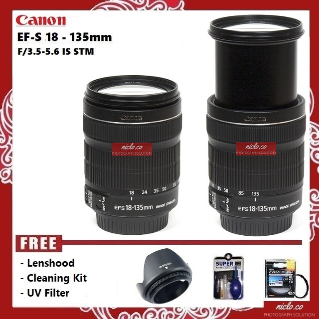 [NEW] Lensa Canon EF-S 18-135mm IS STM F3.5-5.6 - For Kamera DSLR - Autofocus - Semi Tele Wide