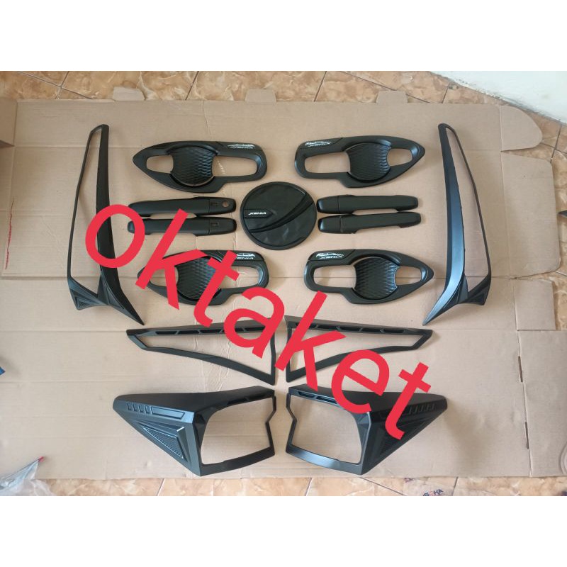 paket lengkap Avanza Xenia 2021 2022 Tipe G Garnish depan belakang outer handle tank cover exclusive hitam