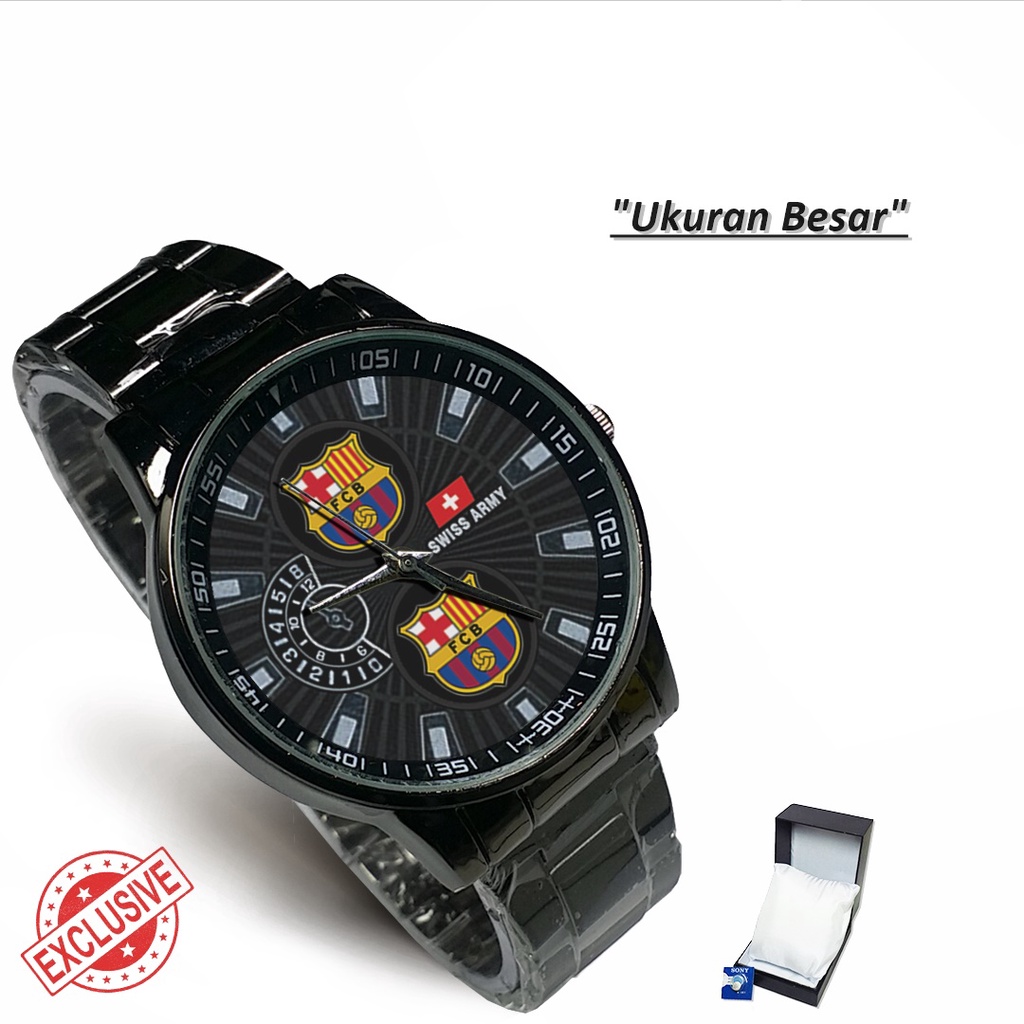 Jam Tangan Rantai Couple Logo BARCELONA (Cool)