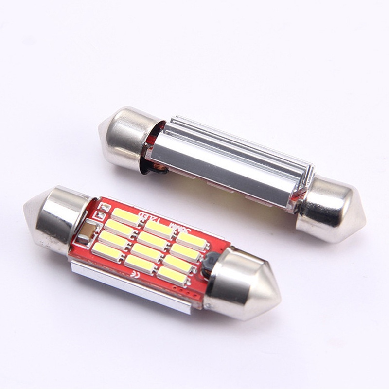 1pc Lampu LED Canbus Festoon C5W 31mm 36mm 39mm 41mm 5000K Warna Putih Untuk Interior Mobil