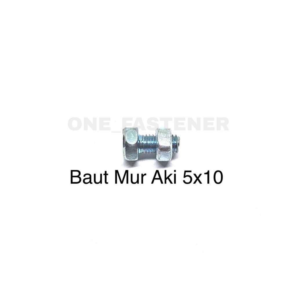100 pcs Baut Aki Basah M5x10 plus Mur kunci 8 dwi fungsi kembang 5x10