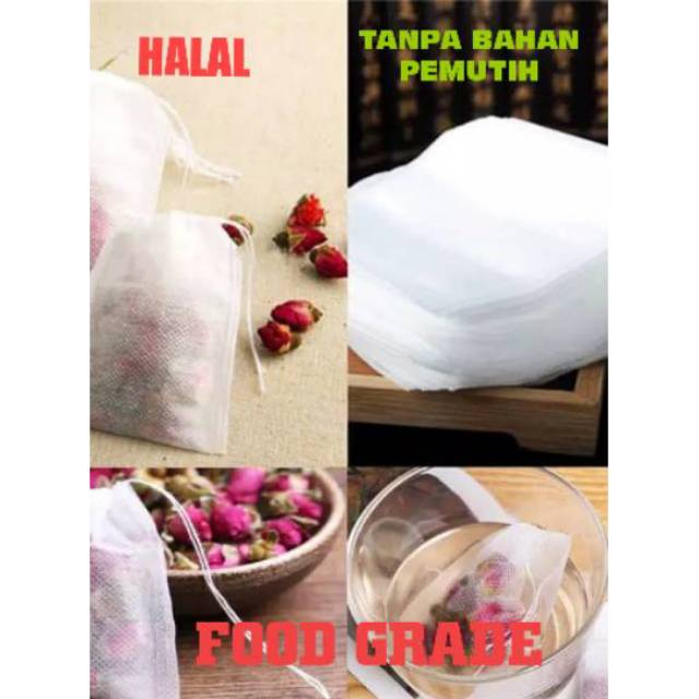 

Kantong teh celup 1000 seed plus benang food gread