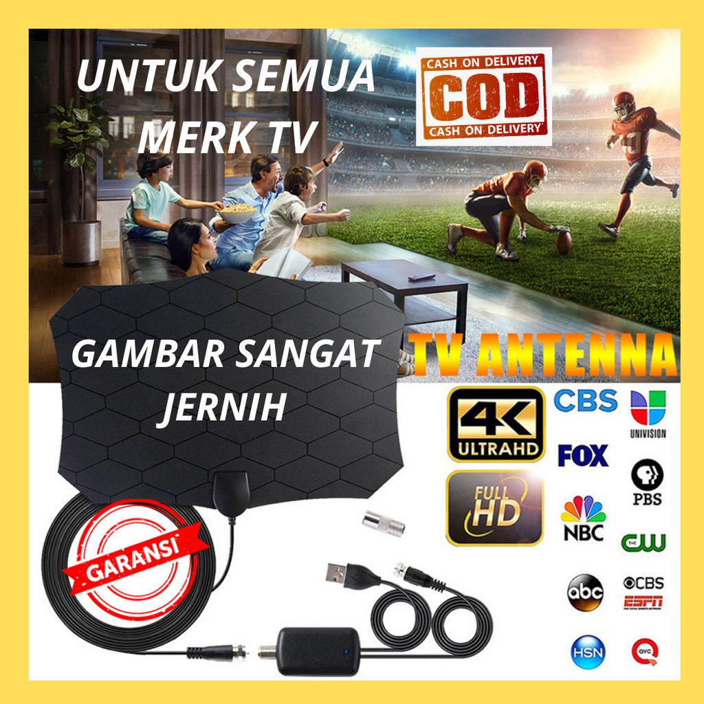 Antena Tv Tivi Televisi Dalam Luar Indoor Outdor Tabung led Lcd Plasma Digital Gambar Jernih