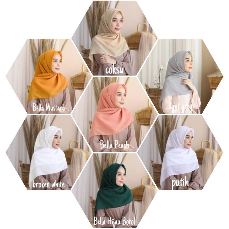 Hijab Bella Square / Bella square neci / Bella Square premium / Hijab segiempat neci / Hijab Bella /